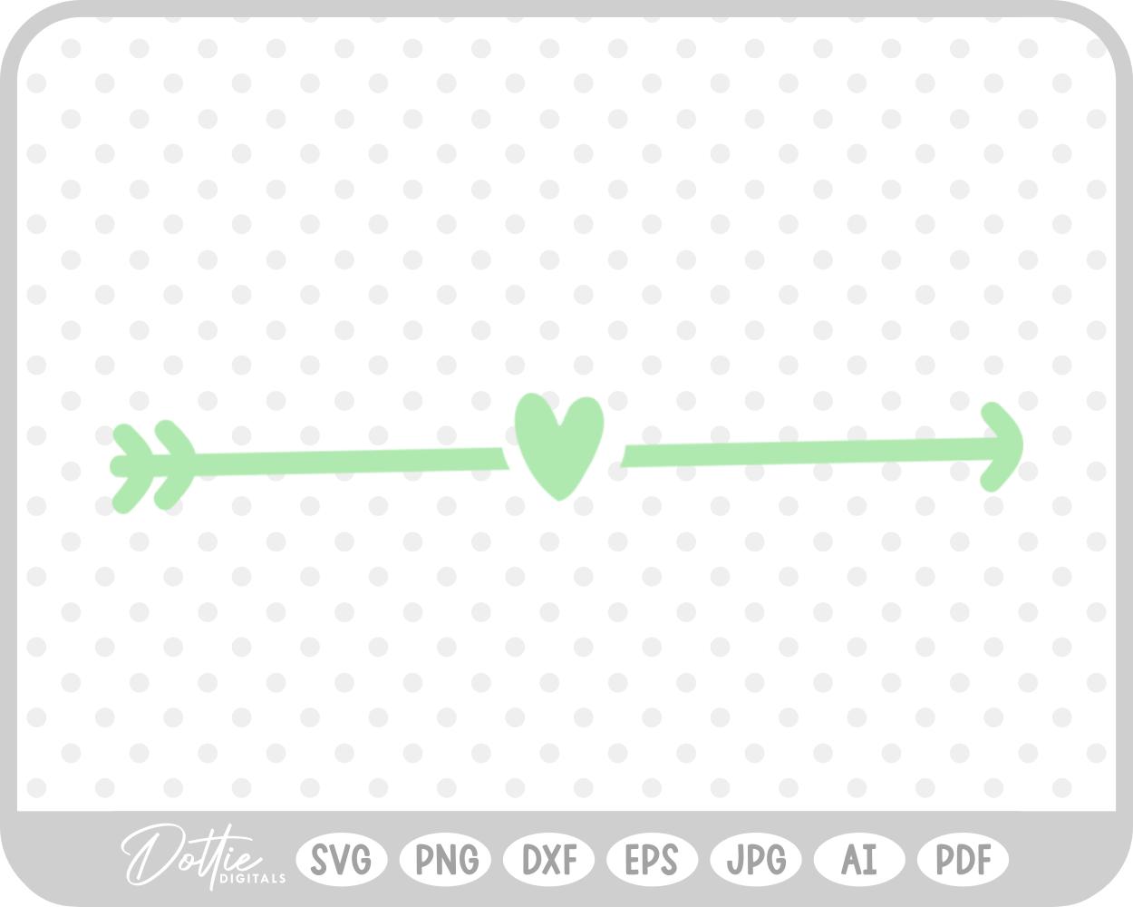Simple Heart Arrow SVG PNG DXF – Cricut Silhouette Cutting File