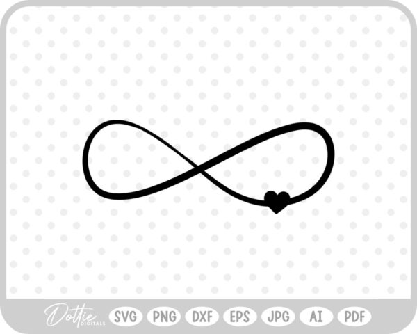 Heart Love Forever Infinity SVG PNG DXF – Cricut Silhouette Cutting File