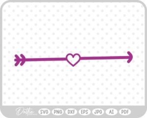 Cute Heart Arrow SVG PNG DXF – Cricut Silhouette Cutting File