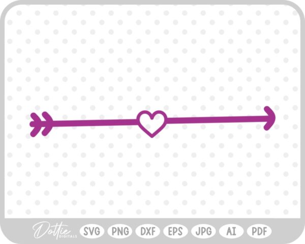 Cute Heart Arrow SVG PNG DXF – Cricut Silhouette Cutting File