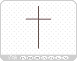 Slim Black Jesus Cross God SVG PNG DXF – Cricut Silhouette Cutting File
