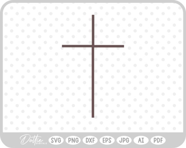Slim Black Jesus Cross God SVG PNG DXF – Cricut Silhouette Cutting File