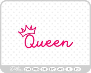 Queen Crown Pretty Royal SVG PNG DXF – Cricut Silhouette Cutting File