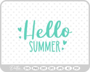 Hello Summer Flower SVG PNG DXF – Cricut Silhouette Cutting File