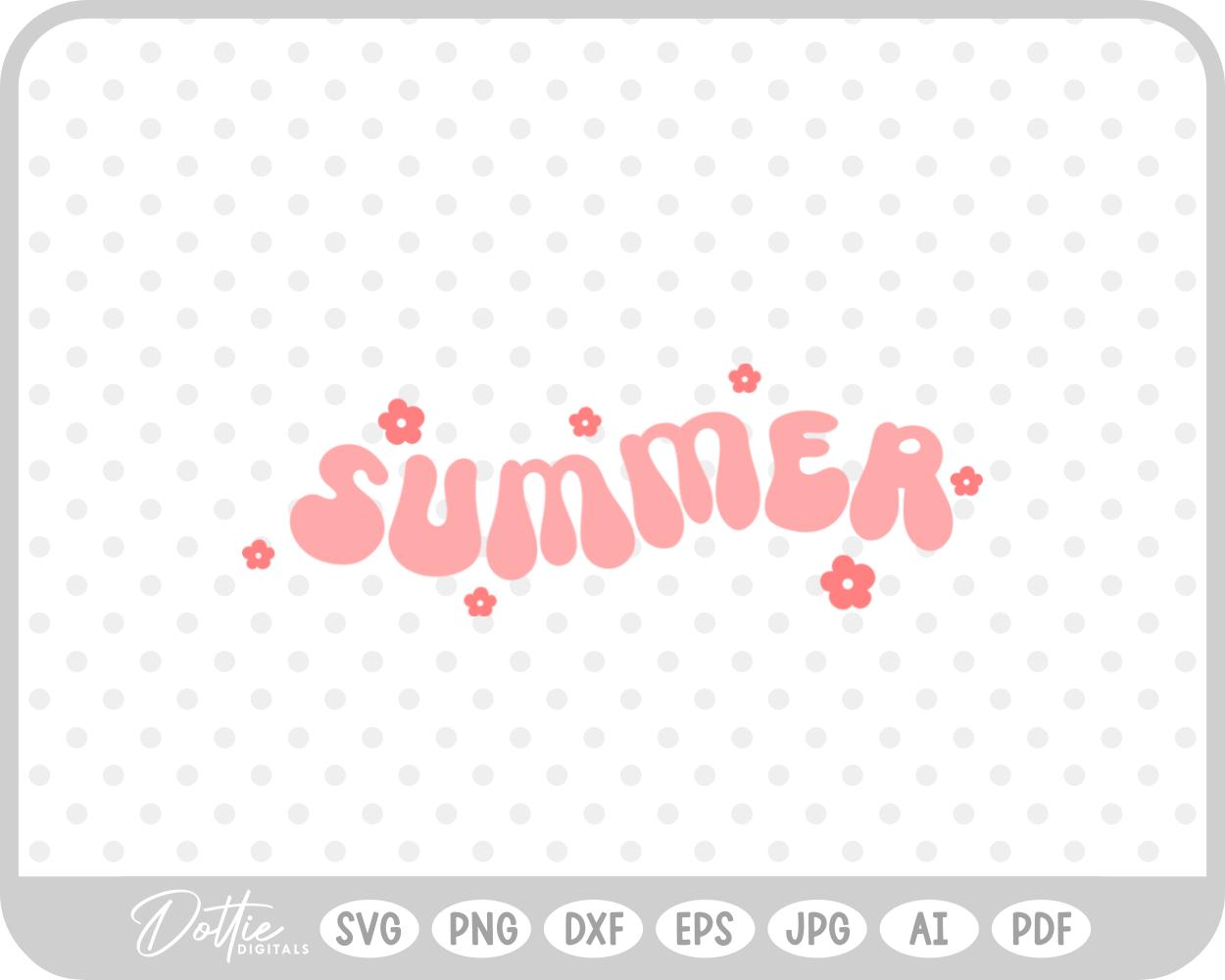Groovy Summer Flower Sun SVG PNG DXF – Cricut Silhouette Cutting File