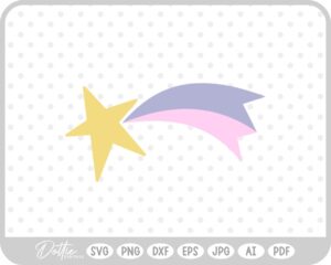 Pretty Shooting Star Doodle SVG PNG DXF – Cricut Silhouette Cutting File
