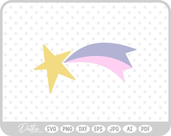 Pretty Shooting Star Doodle SVG PNG DXF – Cricut Silhouette Cutting File
