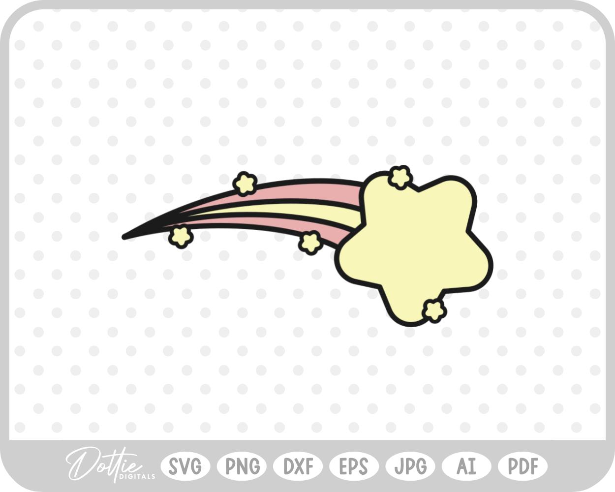 Celestial Shooting Star SVG PNG DXF – Cricut Silhouette Cutting File