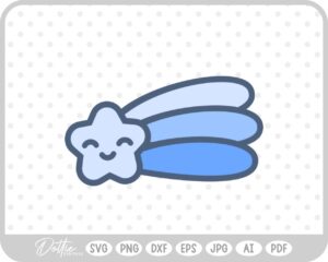 Baby Blue Shooting Star SVG PNG DXF – Cricut Silhouette Cutting File