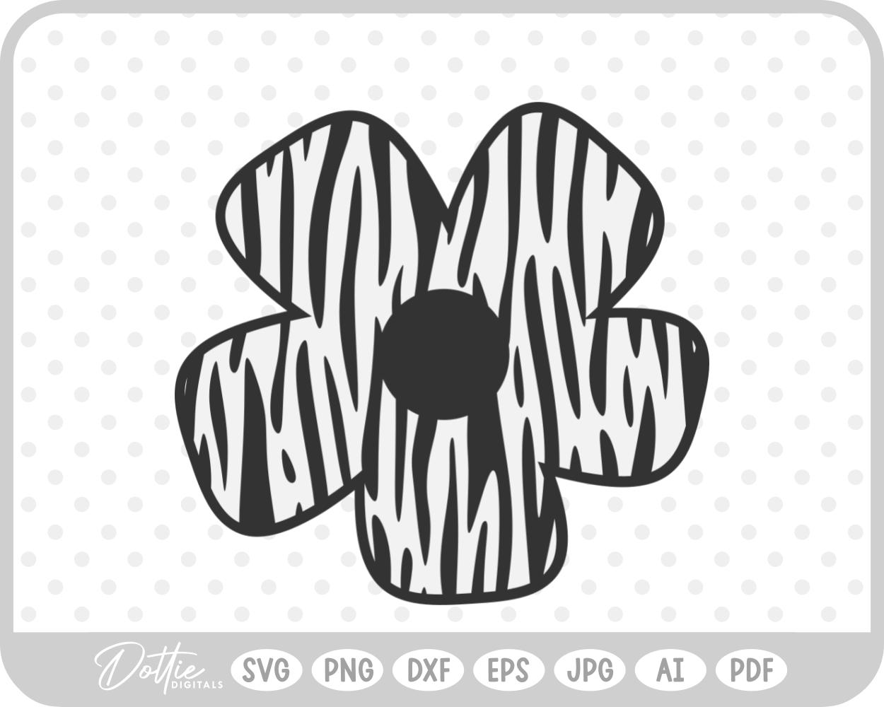 Zebra Print Flower Patten SVG PNG DXF – Cricut Silhouette Cutting File